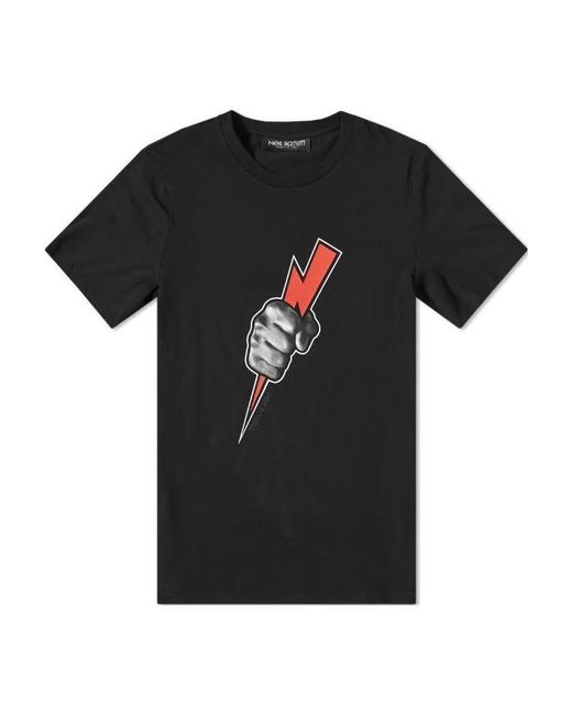 Neil Barrett Black Round-Necked Logo T-Shirt for men