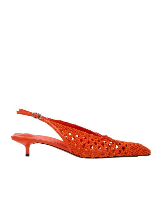 Jacquemus Red Les Slingbacks Cubisto 35 Leather Slingback Pumps