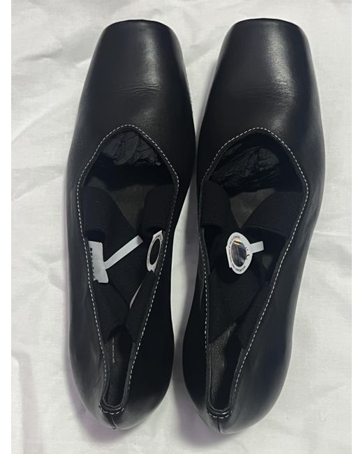 Uma Wang Black 30Mm Square-Toe Ballerinas
