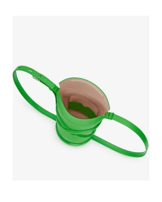 Alexander McQueen Green The Curve Bucket Shoulder Bag