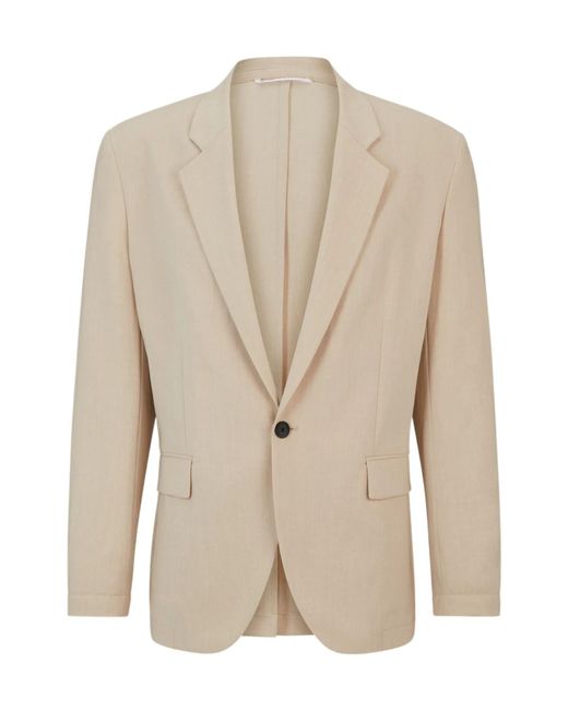 Boss Natural Seersucker Single-Breasted Blazer for men