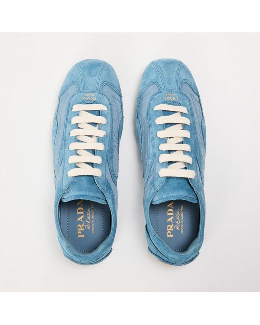 Prada Blue Nylon Low-Top Sneakers