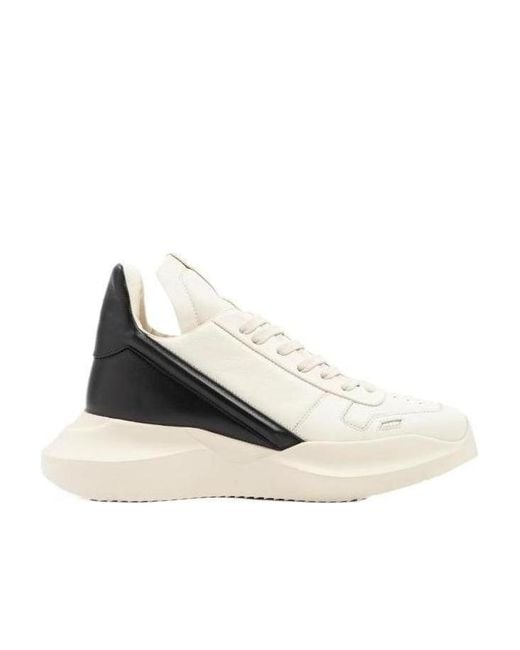 Rick Owens White Geth Runner Low-Top Sneakers for men