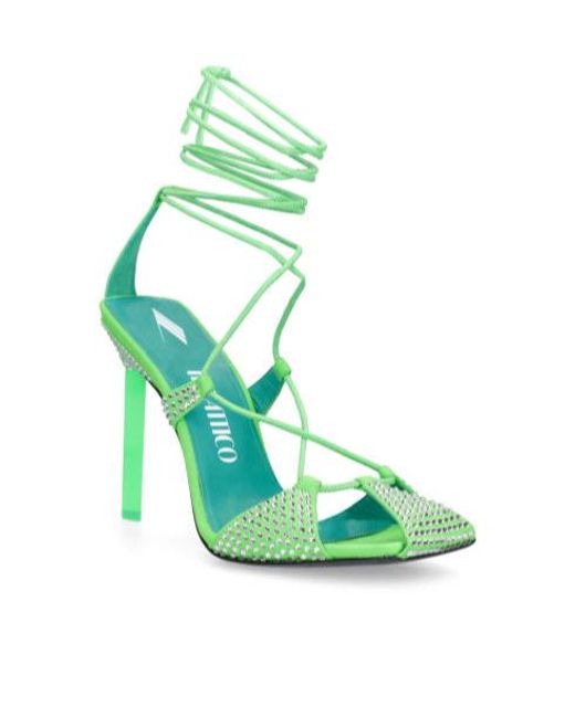 The Attico Green Adele Hollow High-Heeled Sandals