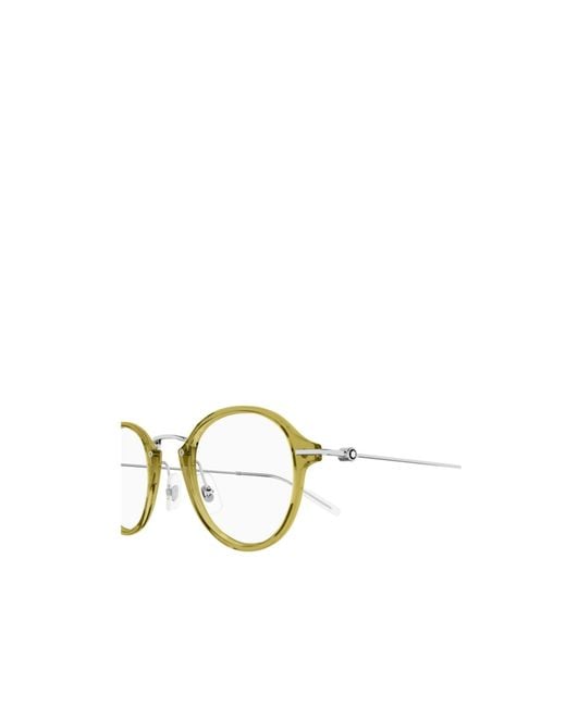 Montblanc Metallic Eyewear Panthos Frame Glasses for men