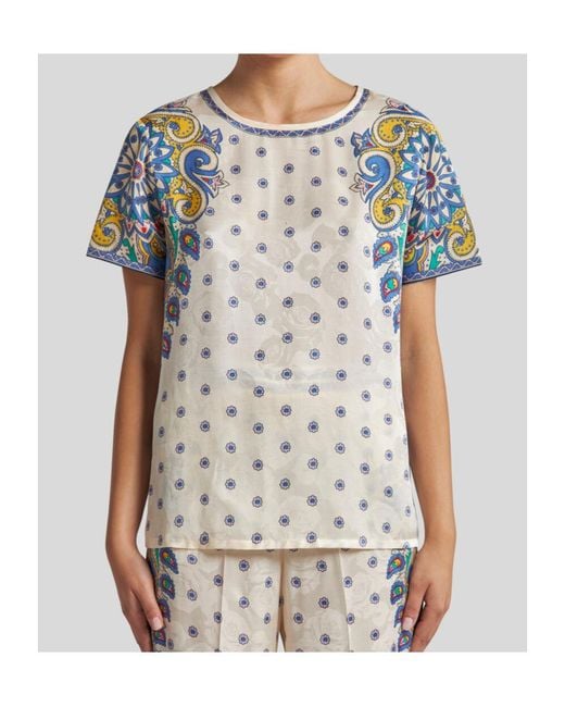 Etro Multicolor Pattern-Printed T-Shirt