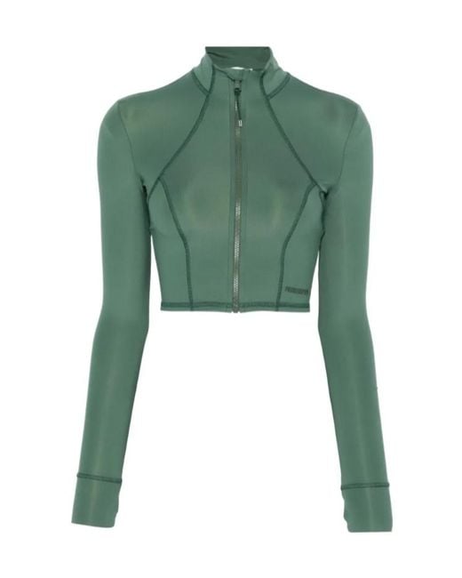 Patrizia Pepe Green Exposed-Seam Zip-Up Jacket