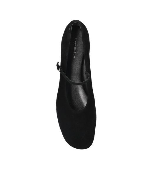 Tory Burch Black Suede Ballet Flats
