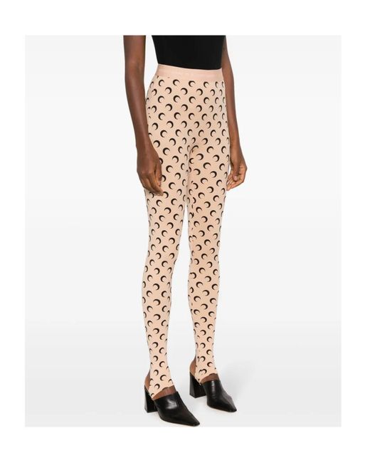 MARINE SERRE Natural Fuseaux Moon Recycled-Jersey Leggings