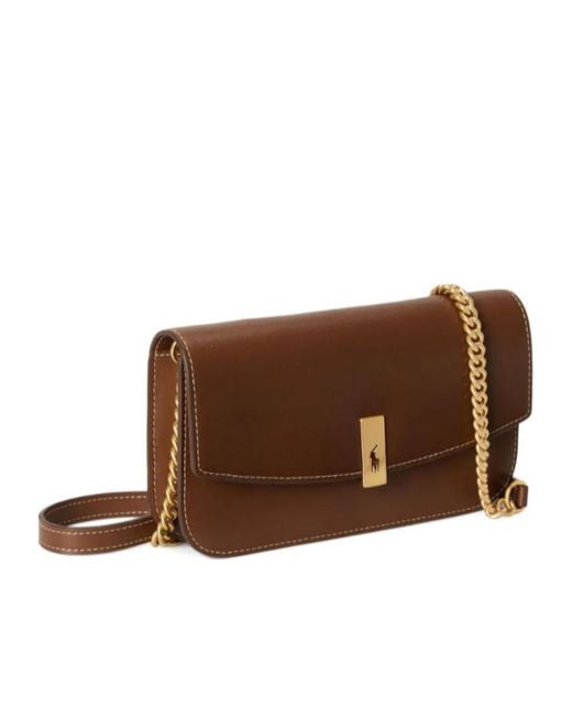 Polo Ralph Lauren Brown Chain Strap Shoulder Bag