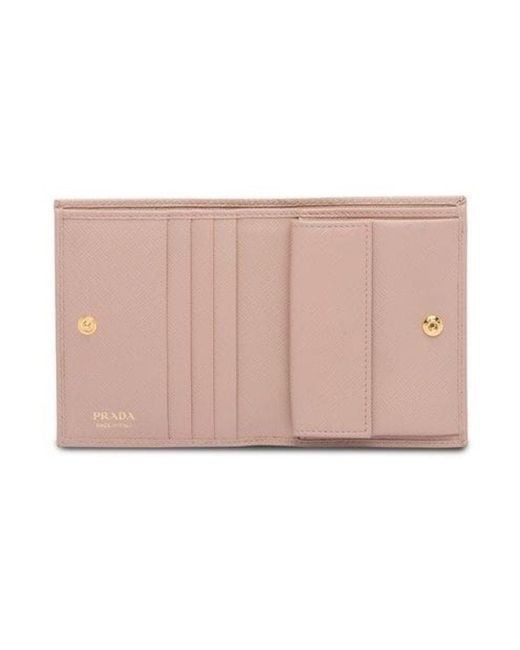 Prada Pink Logo Bifold Wallet