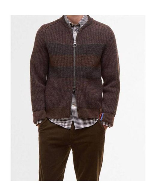 Barbour Black X Paul Smith Striped-Pattern Cardigan for men