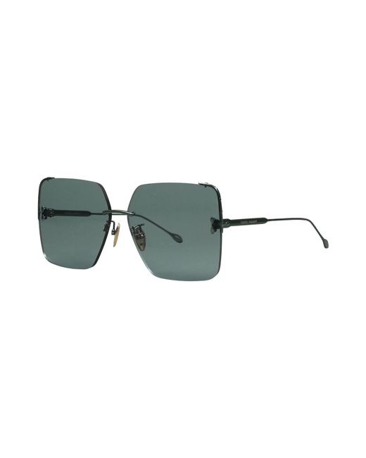 Isabel Marant Green Geometric-Shaped Sunglasses With Colored Lenses