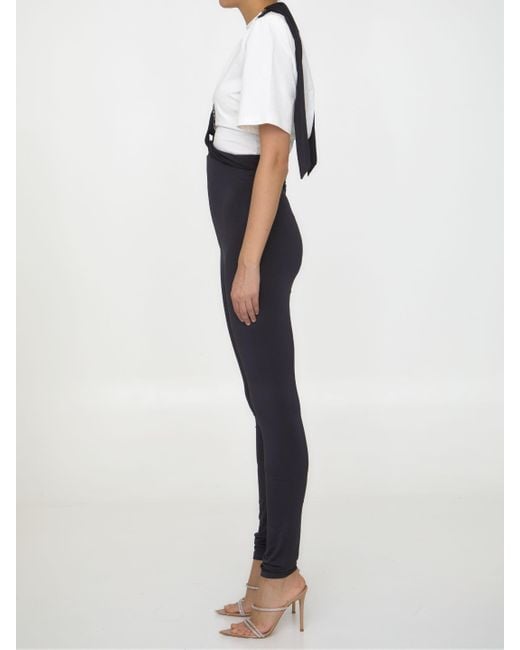 The Attico Blue The Ruby Cut Out Detailed Halterneck-Strap Leggings