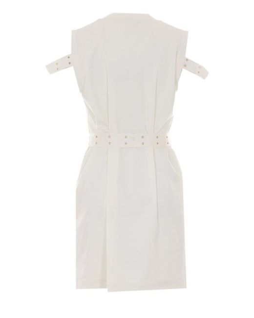 Liu Jo White Belted Sleeveless Mini Dress