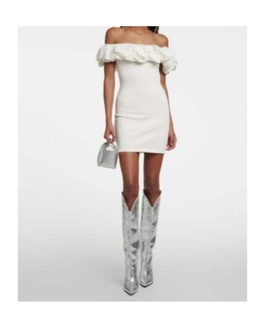 Alexandre Vauthier White Off-Shoulder Ruffle-Trimmed Minidress