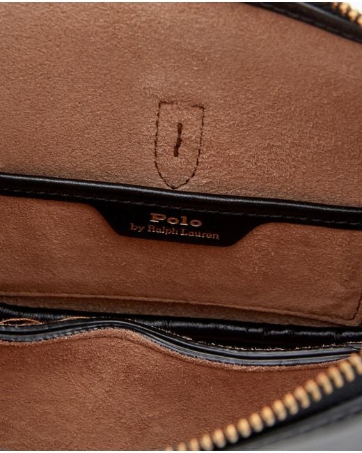 Polo Ralph Lauren Black Logo Plaque Zipped Mini Shoulder Bag