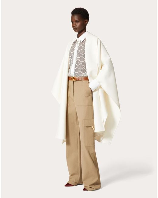 Valentino Natural High Waist Wide Leg Trousers