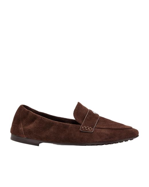 Tory Burch Brown Logo Detail Loafers