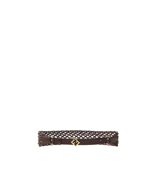 Fendi White Leather Belt