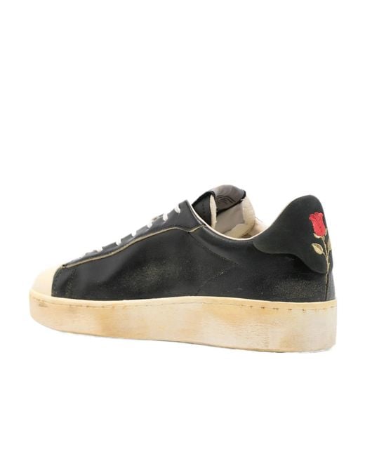 Autry Black Dallas Vintage Leather Sneakers for men