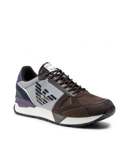 Emporio Armani Gray Logo Sports Shoes for men
