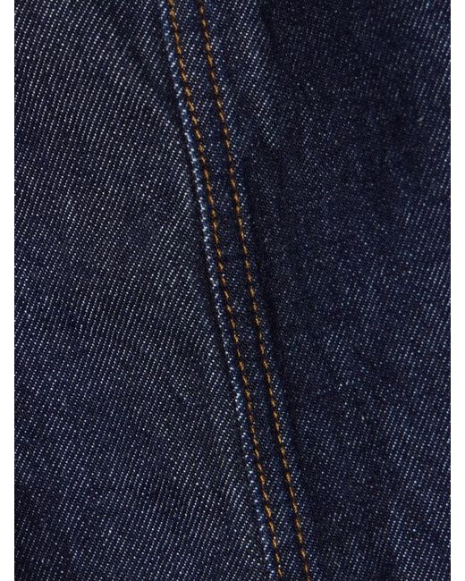 FRAME Blue Denim Midi Skirt