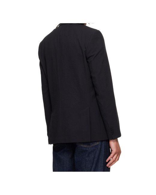 Boss Blue Double-Breasted Suit Jacket for men