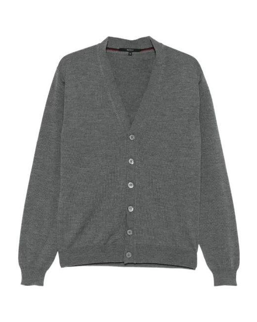 Gucci Gray Button-Front V-Neck Cardigan for men