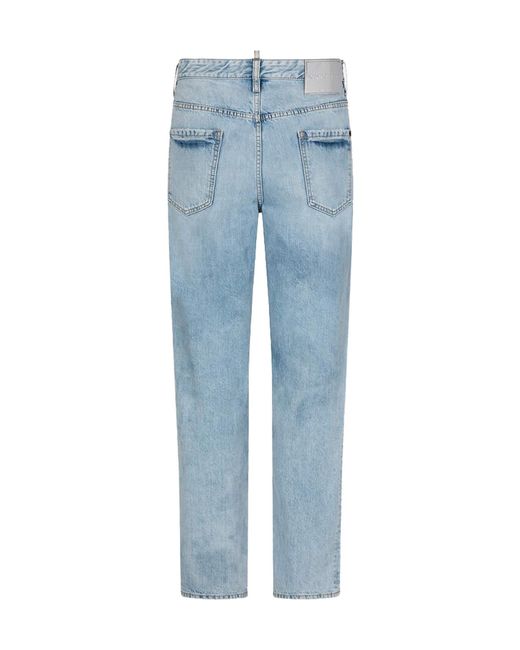 DSquared² Blue Light Palm Beach Wash 642 Distressed Jeans for men