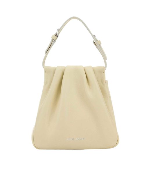AMINA MUADDI Natural Top Handle Handbag