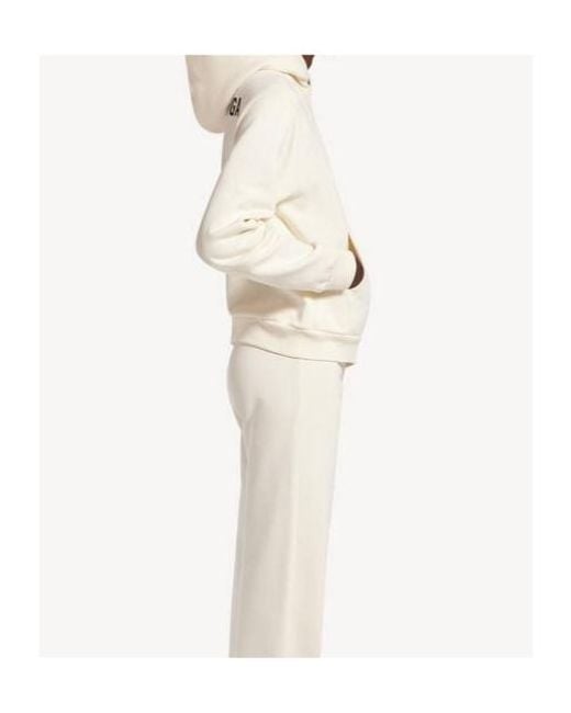 Balenciaga White Logo Embroidered Medium Fit Hoodie
