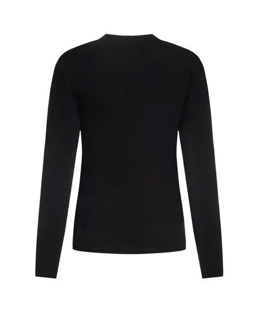 Emporio Armani Black Logo Long-Sleeved Round-Neck T-Shirt