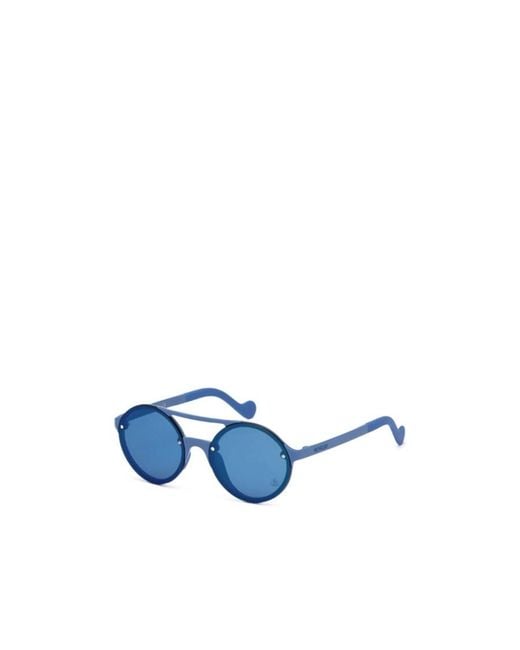 Moncler Blue Eyewear Rimless Round Sunglasses for men