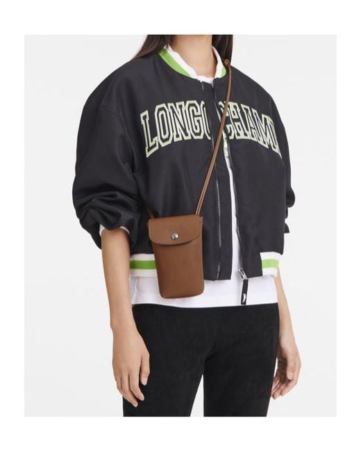 Longchamp Brown Le Pliage Xtra Leather Phone Case