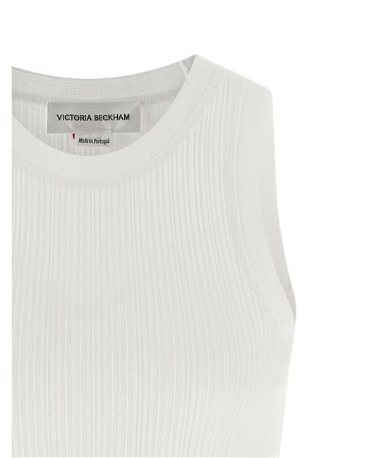 Victoria Beckham White Rib Tank Top