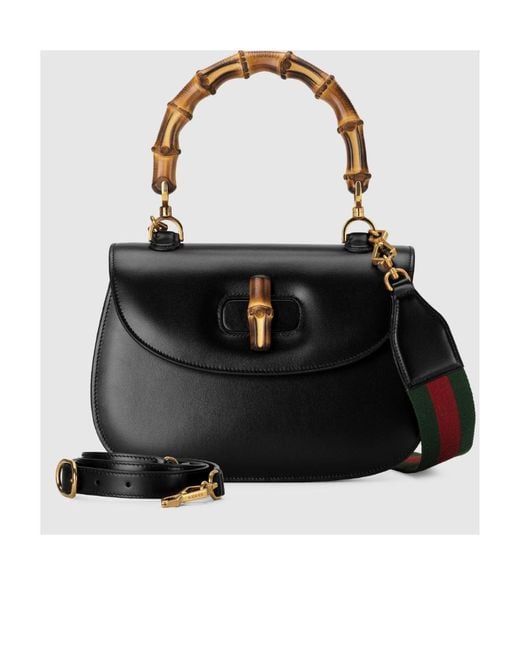 Gucci Black Bamboo 1947 Bamboo Shoulder Bag