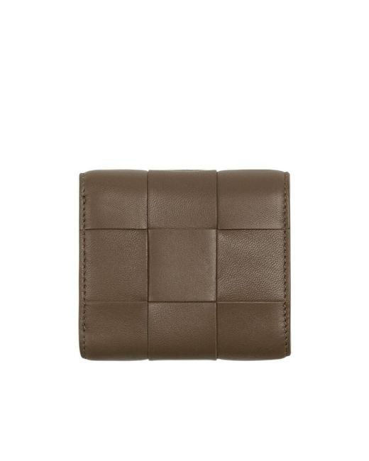 Bottega Veneta Brown Small Cassette Tri-Fold Zip Wallet