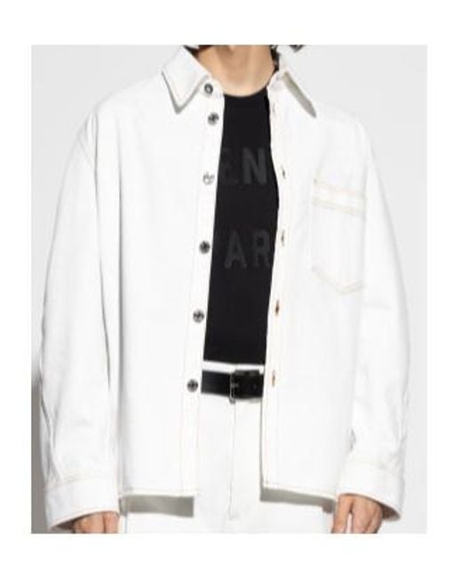 Givenchy White Chest Pocket Denim Shirt for men