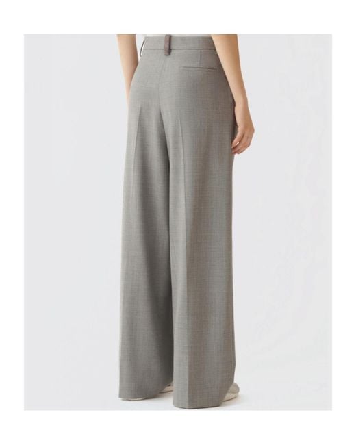 Fabiana Filippi Gray Tailored Wide-Leg Pants