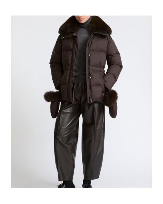 Yves Salomon Black Long-Sleeved Down Jacket
