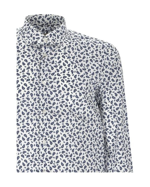 Etro White Paisley-Printed Buttoned Shirt for men