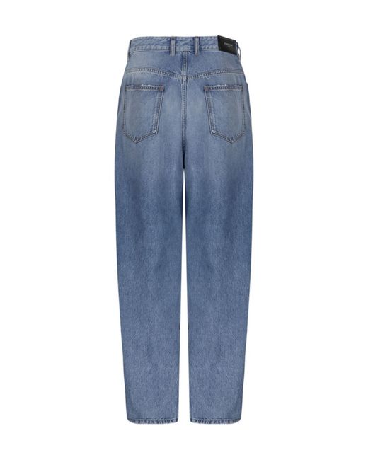 Givenchy Blue Logo Detailed Wide-Leg Jeans for men