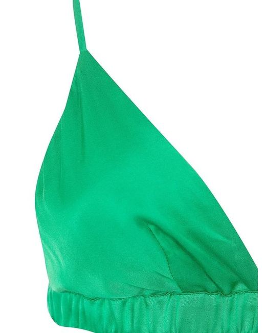 Frankie Shop Green Nina Triangle-Cup Elasticated Band Top