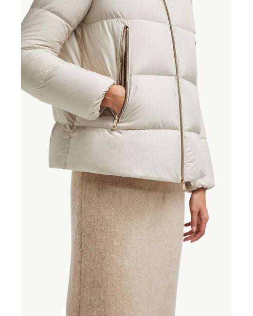 Moncler Natural Laichefur Shearling-Trimmed Short Down Jacket