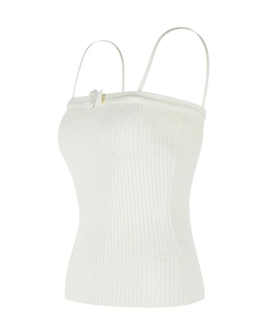 Courreges White Buckle Tank Top