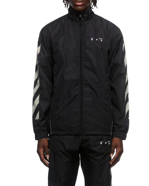 Off-White c/o Virgil Abloh Black Diag Zipped Windbreaker for men
