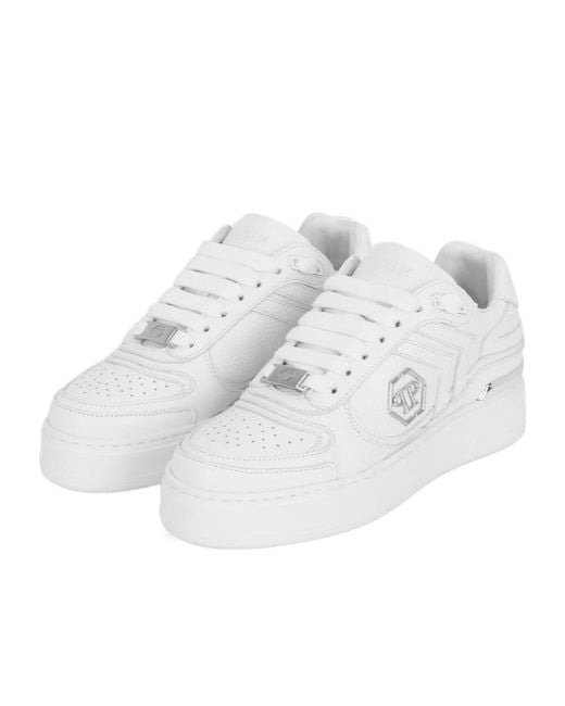 Philipp Plein White Pit Stop Low-Top Sneakers for men