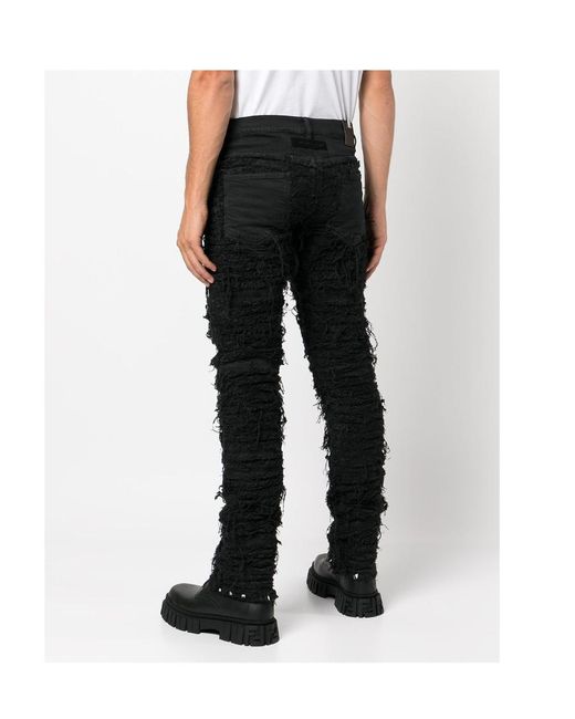 1017 ALYX 9SM × blackmeans size:30 1017 ALYX 9SM Distressed Frayed Skinny Jeans | Black