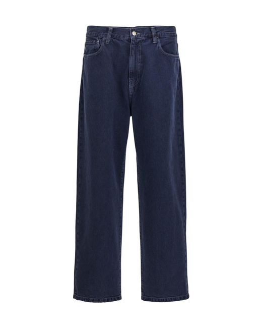 Carhartt Blue Landon Logo-Patch Tapered Jeans for men